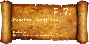 Paschke Terézia névjegykártya